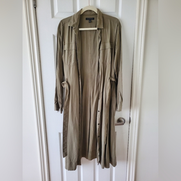 Banana Republic Khaki Button-Down Belted Dress - Picture 2 of 7